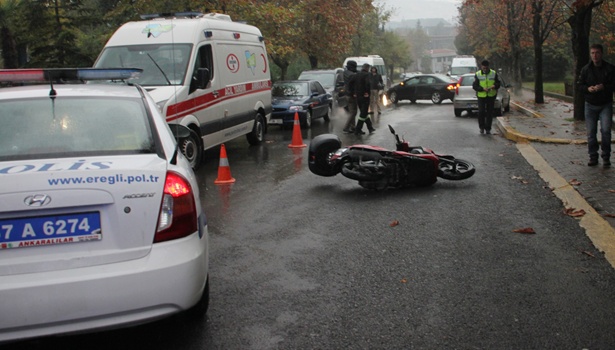 Ereğli´de motosiklet kazası: 1 Yaralı