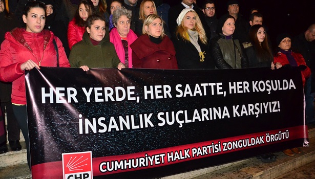 CHPli üyelerden Tecavüz protestosu