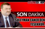 Süleyman Caner’den Teşekkür..