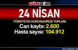 Türkiye'de 24 Nisan itibariyle koronavirüsten ölenlerin sayısı 109 artarak 2 bin 600'e yükseldi