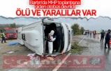 MHP toplantısına giden otobüs kaza yaptı