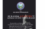 Büyük Önder Atatürk'ü Anma Programı Belli Oldu.