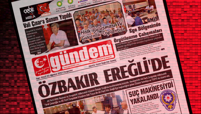 03 Ağustos 2017 Gündem Gazetesi