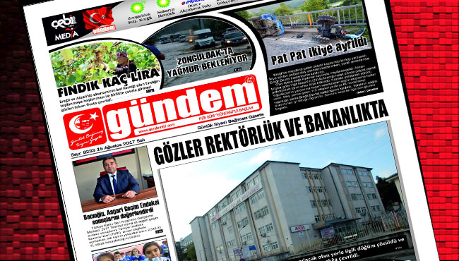 15 Ağustos 2017 Gündem Gazetesi