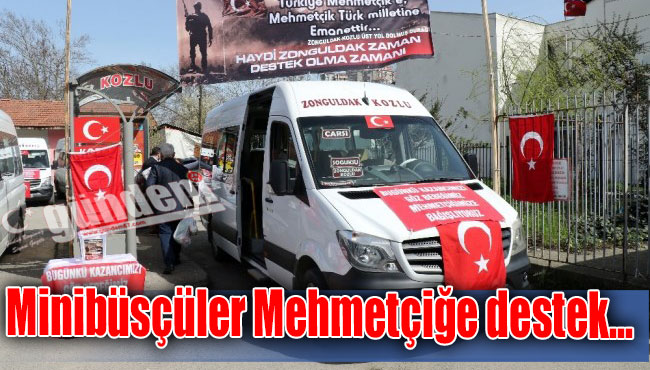 Minibüsçüler Mehmetçiğe destek...