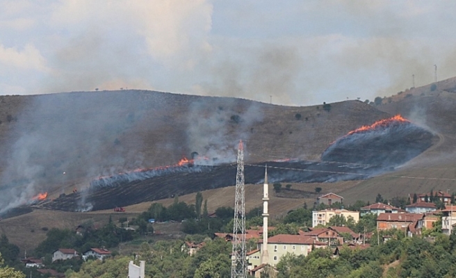 Karabük’te korkutan anız yangını