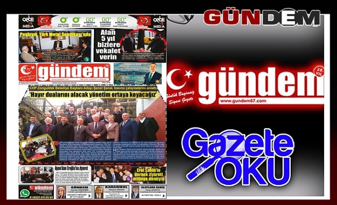 27 Şubat 2019 Çarşamba Gündem Gazetesi