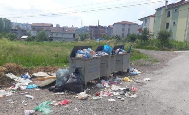 Mahalleli çöplerin alınmamasından şikayetçi
