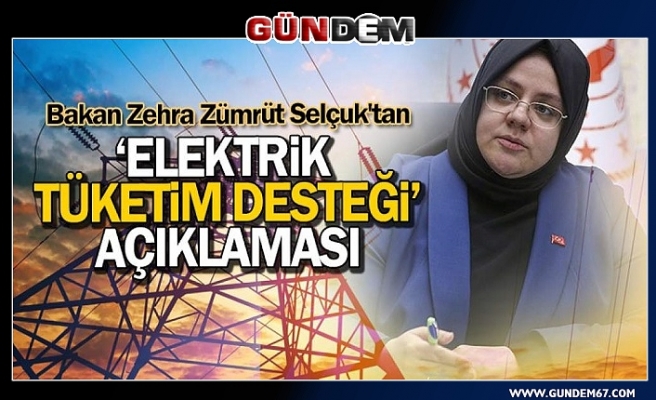 Bakan Selçuk'tan 'Elektrik Tüketim Desteği' açıklaması