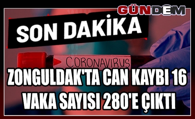 Zonguldak'ta can kaybı 16 vaka sayısı 280'e çıktı