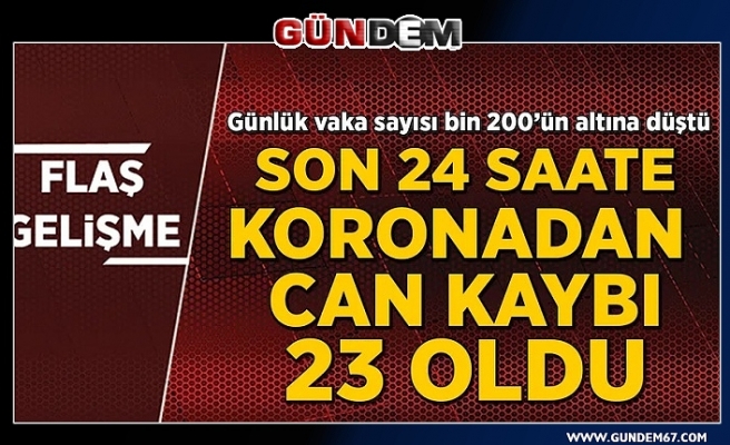 Türkiye'de son 24 saatte 1192 yeni vaka: Koronavirüs nedeniyle 23 kişi yaşamını yitirdi