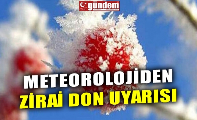 METEOROLOJİDEN ZİRAİ DON UYARISI