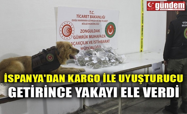 İSPANYA'DAN KARGO İLE UYUŞTURUCU GETİRİNCE YAKAYI ELE VERDİ