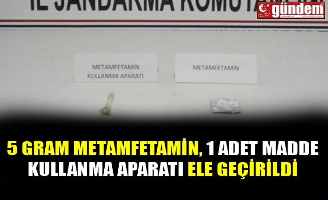 5 GRAM METAMFETAMİN, 1 ADET MADDE KULLANMA APARATI ELE GEÇİRİLDİ