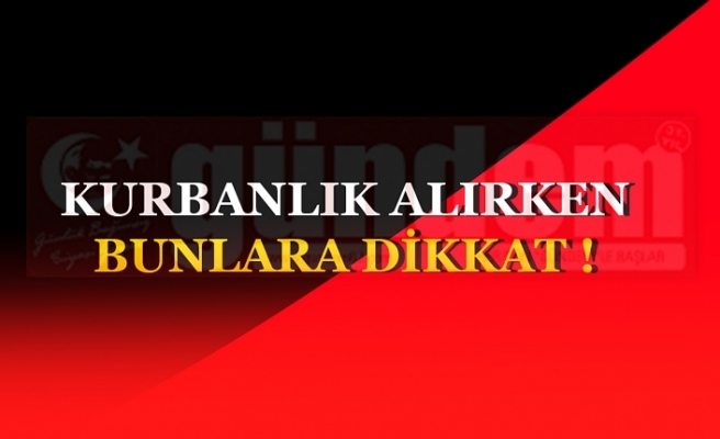 Kurbanlık Alacak Vatandaşlara Dikkat Etmeleri Gerekenler..