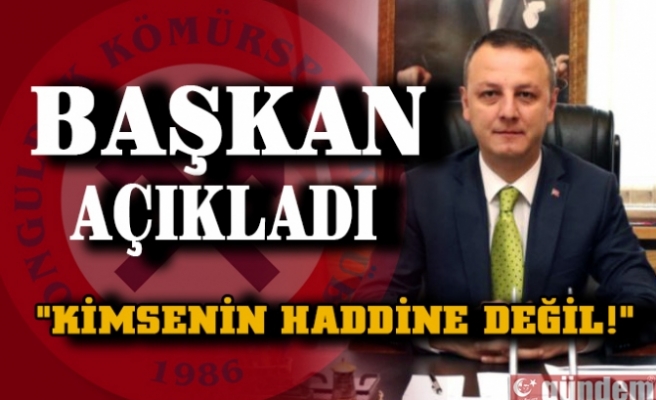 Zonguldak Belediye Başkanı Dr. Ömer Selim Alan'dan Kömürspor açıklaması.