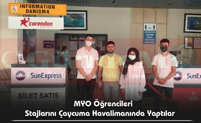 MYO Öğrencileri Stajlarını Çaycuma Havalimanında Yaptılar