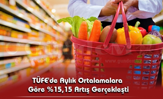 TÜFE'de Aylık Ortalamalara Göre %15,15 Artış Gerçekleşti