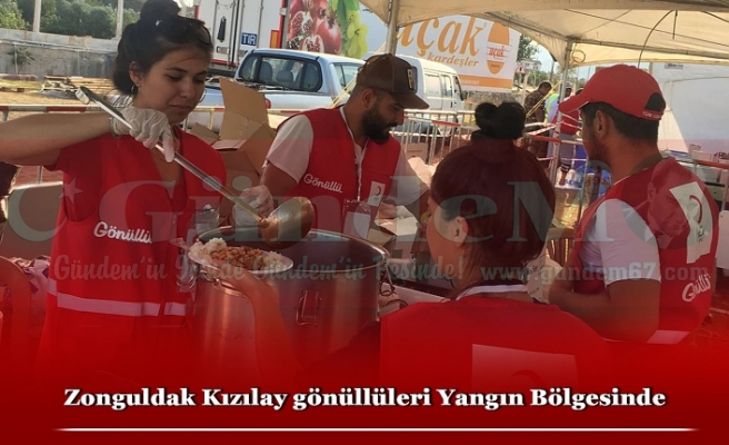 Zonguldak Kızılay gönüllüleri Yangın Bölgesinde