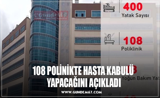 108 POLİNİKTE HASTA KABULÜ  YAPACAĞINI AÇIKLADI