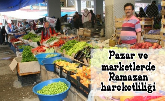 Pazar ve marketlerde Ramazan hareketliliği