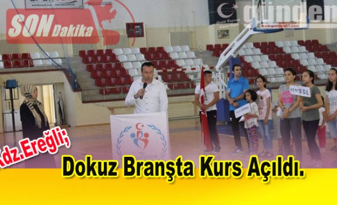 9 branşta kurs açıldı