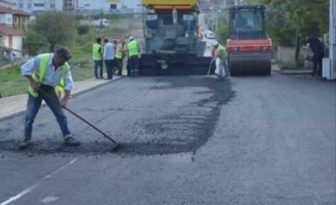 Safranbolu'da asfalt çalışması
