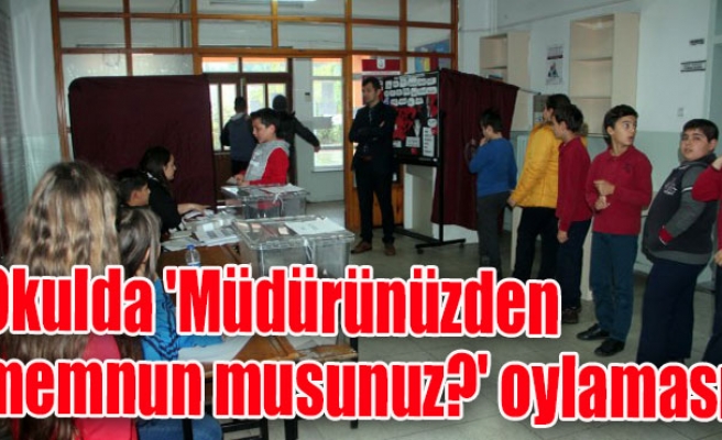 Kozlu'da Okulda 'Müdürünüzden memnun musunuz?' oylaması