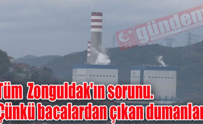 Tüm  Zonguldak'ın sorunu. Çünkü bacalardan çıkan dumanlar,