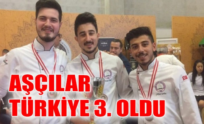 Aşçılar Türkiye 3. Oldu