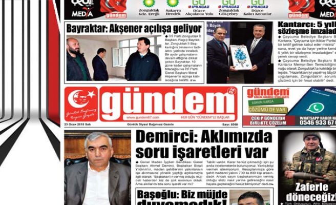 23 Ocak 2018 Gündem Gazetesi