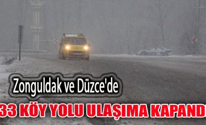 Zonguldak ve Düzce'de 33 köy yolu ulaşıma kapandı