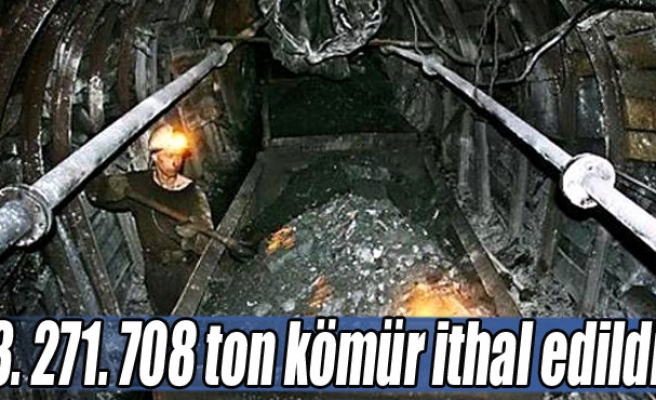 3. 271. 708 ton kömür ithal edildi
