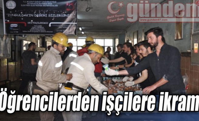 Öğrencilerden işçilere ikram