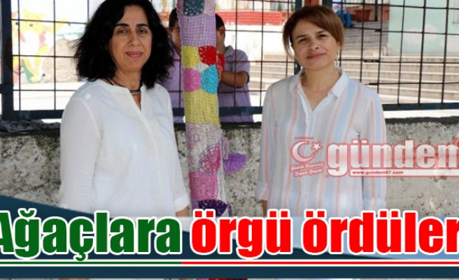 Ağaçlara örgü ördüler