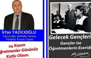 Yazıcıoğlu ,Tüm öğretmenleri kutladı