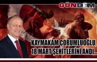 Kaymakam Çorumluoğlu, 18 Mart Şehitlerini andı...