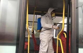 Kaynaşlı’da otobüsler dezenfekte edildi