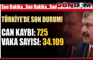 Türkiye'de can kaybı 725'e; Vaka sayısı...