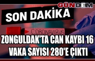 Zonguldak'ta can kaybı 16 vaka sayısı 280'e...