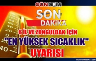 6 il ve Zonguldak için "en yüksek sıcaklık"...