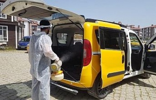 Düzce’de taksiler dezenfekte edildi