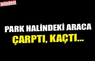 PARK HALİNDEKİ ARACA ÇARPTI, KAÇTI...