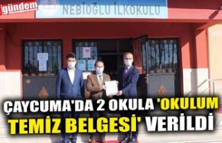 ÇAYCUMA'DA 2 OKULA 'OKULUM TEMİZ BELGELERİ'...