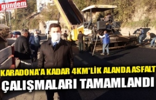 KARADONA'A KADAR 4KM'LİK ALANDA ASFALT...