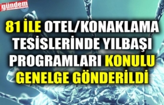 81 İLE OTEL/KONAKLAMA TESİSLERİNDE YILBAŞI PROGRAMLARI...