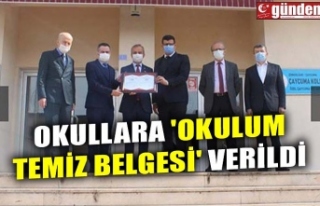 OKULLARA 'OKULUM TEMİZ BELGESİ' VERİLDİ
