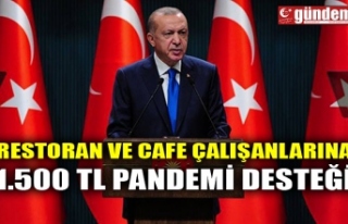 RESTORAN VE CAFE ÇALIŞANLARINA 1.500 TL PANDEMİ...