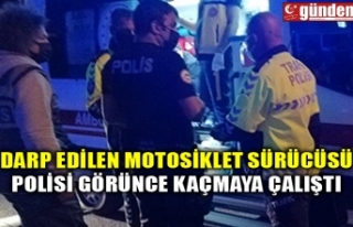 DARP EDİLEN MOTOSİKLET SÜRÜCÜSÜ POLİSİ GÖRÜNCE...