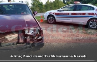 4 Araç Zincirleme Trafik Kazasına Karıştı
